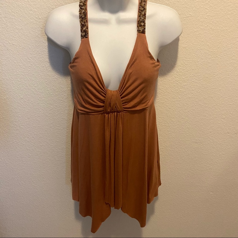 Vertigo Paris Beaded Straps Sleeveless Top